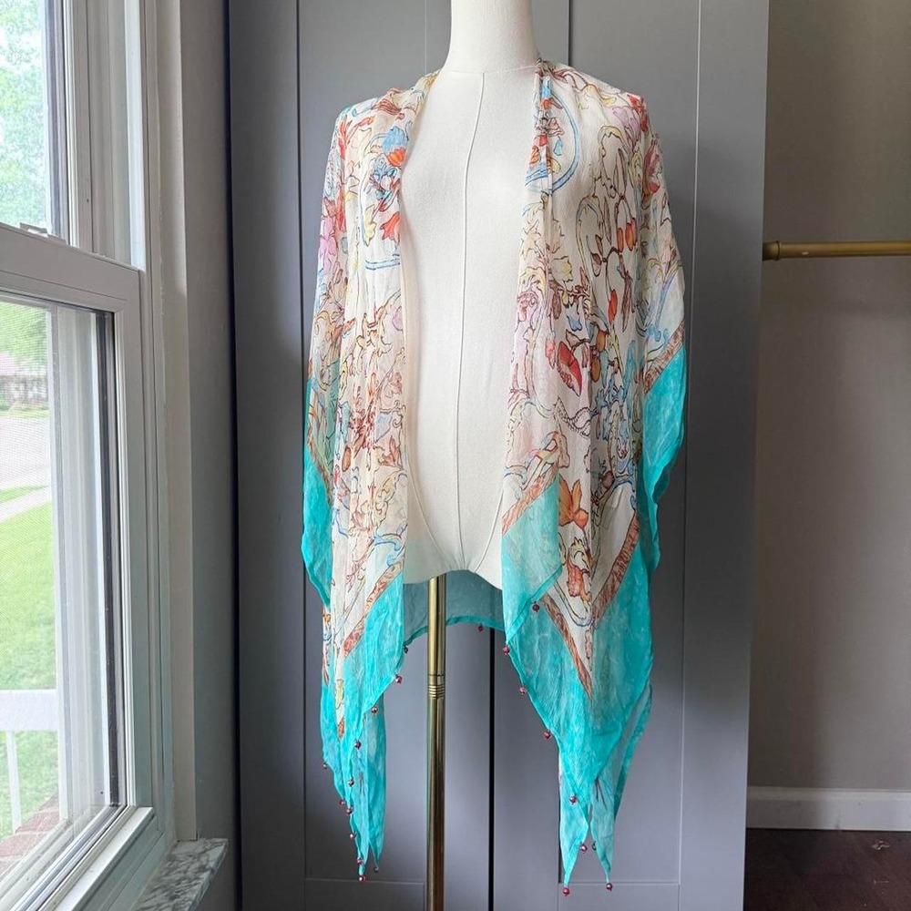 Soft Surroundings Floral Cupro Kimono Cardigan S/M Boho Duster NWT